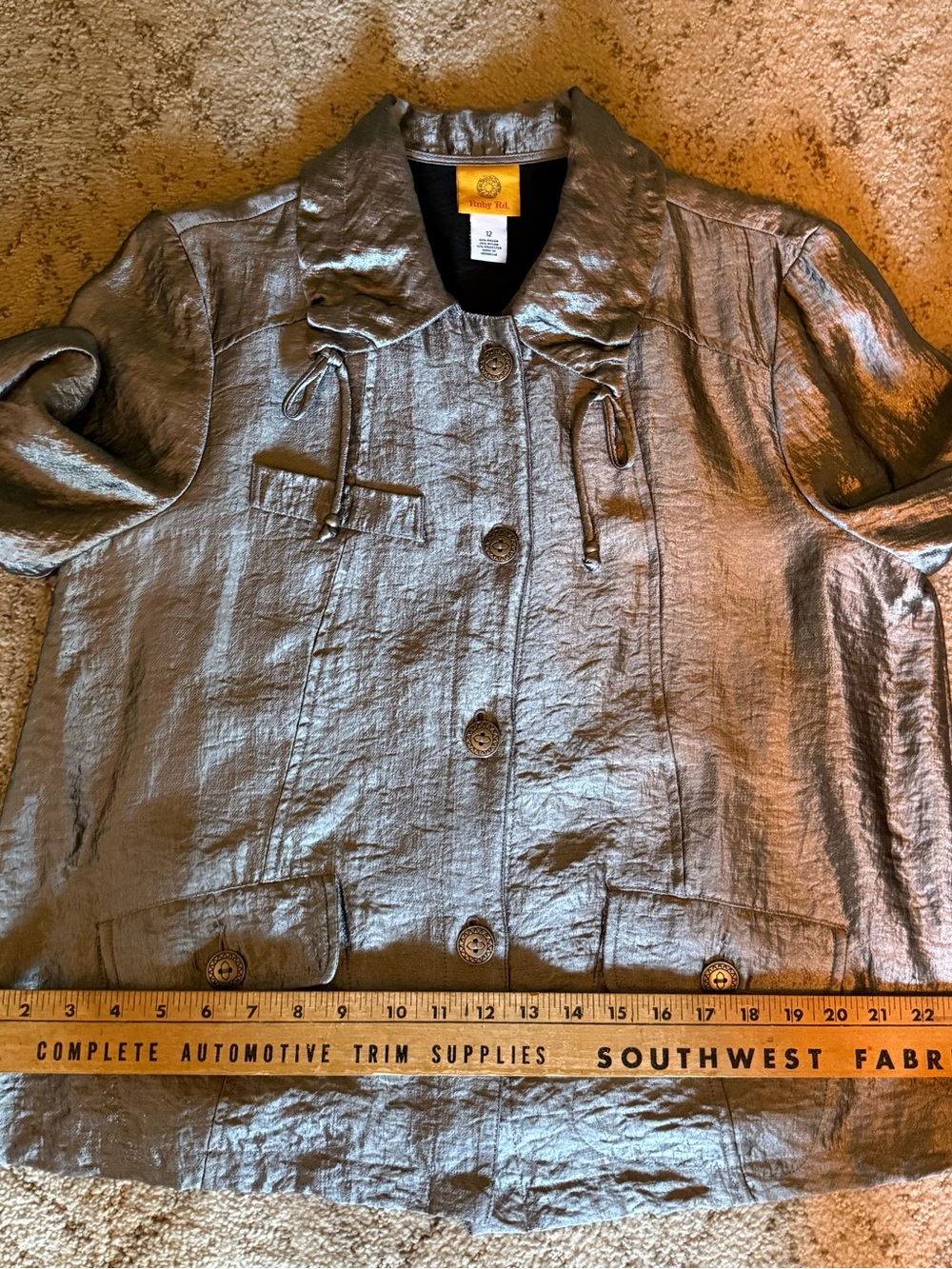 Ruby Rd. Metallic Silver Light Jacket - Picture 13 of 13
